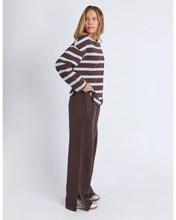 Load image into Gallery viewer, Harper Stripe L/S Tee - Coffee
