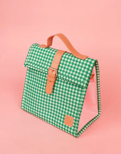 Load image into Gallery viewer, Green Gingham Lunch Satchel