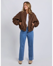 Load image into Gallery viewer, Evie Suede Bomber - Chocolate