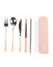 Load image into Gallery viewer, Cutlery Kit - Silver W/ Blush Handle