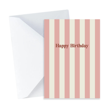 Load image into Gallery viewer, Red Stripes Mini Happy Birthday Card - Colourful Mini Card