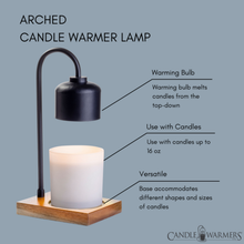 Load image into Gallery viewer, Black & Wood Arched Candle Lamp