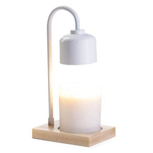 Load image into Gallery viewer, White & Wood Arched Candle Warmer Lamp