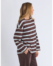 Load image into Gallery viewer, Harper Stripe L/S Tee - Coffee