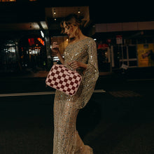 Load image into Gallery viewer, Cherry Check Cosmetic Bag