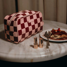 Load image into Gallery viewer, Cherry Check Wash Bag