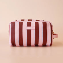 Load image into Gallery viewer, Burgundy Stripe Wash Bag