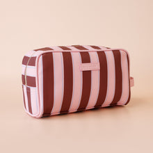 Load image into Gallery viewer, Burgundy Stripe Wash Bag