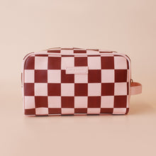 Load image into Gallery viewer, Cherry Check Wash Bag