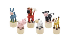 Load image into Gallery viewer, Wooden Farm Animal Press Toys