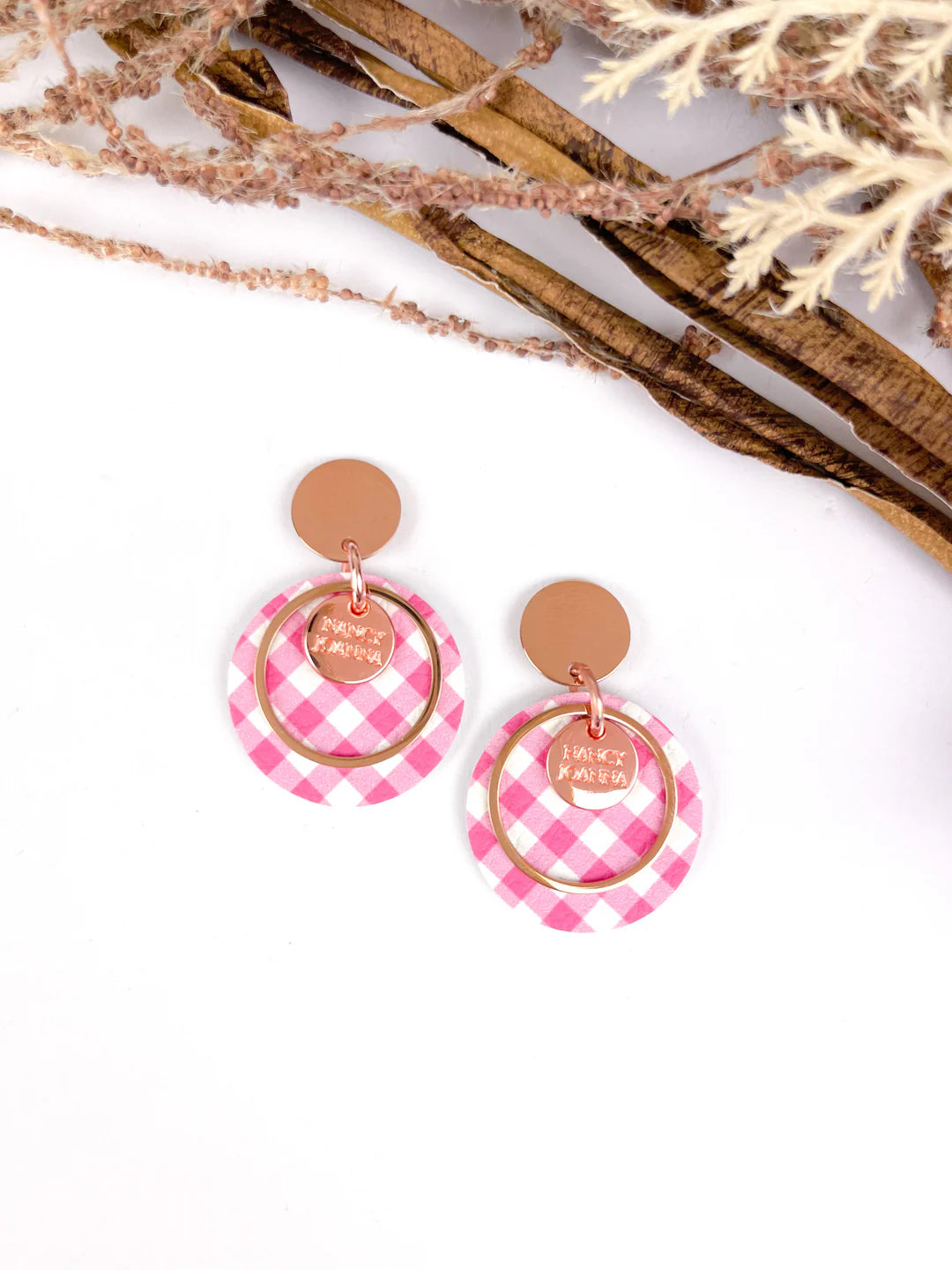 Mini Gingham Round Drops