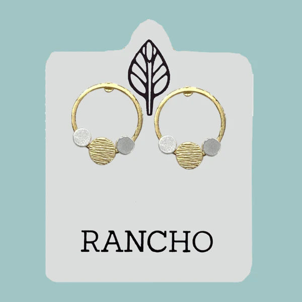 Large hollow circle stud with dot feature