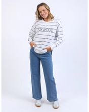 Load image into Gallery viewer, Simplified Crew - White/Navy Stripe

