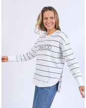 Load image into Gallery viewer, Simplified Crew - White/Navy Stripe
