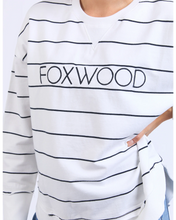 Load image into Gallery viewer, Simplified Crew - White/Navy Stripe
