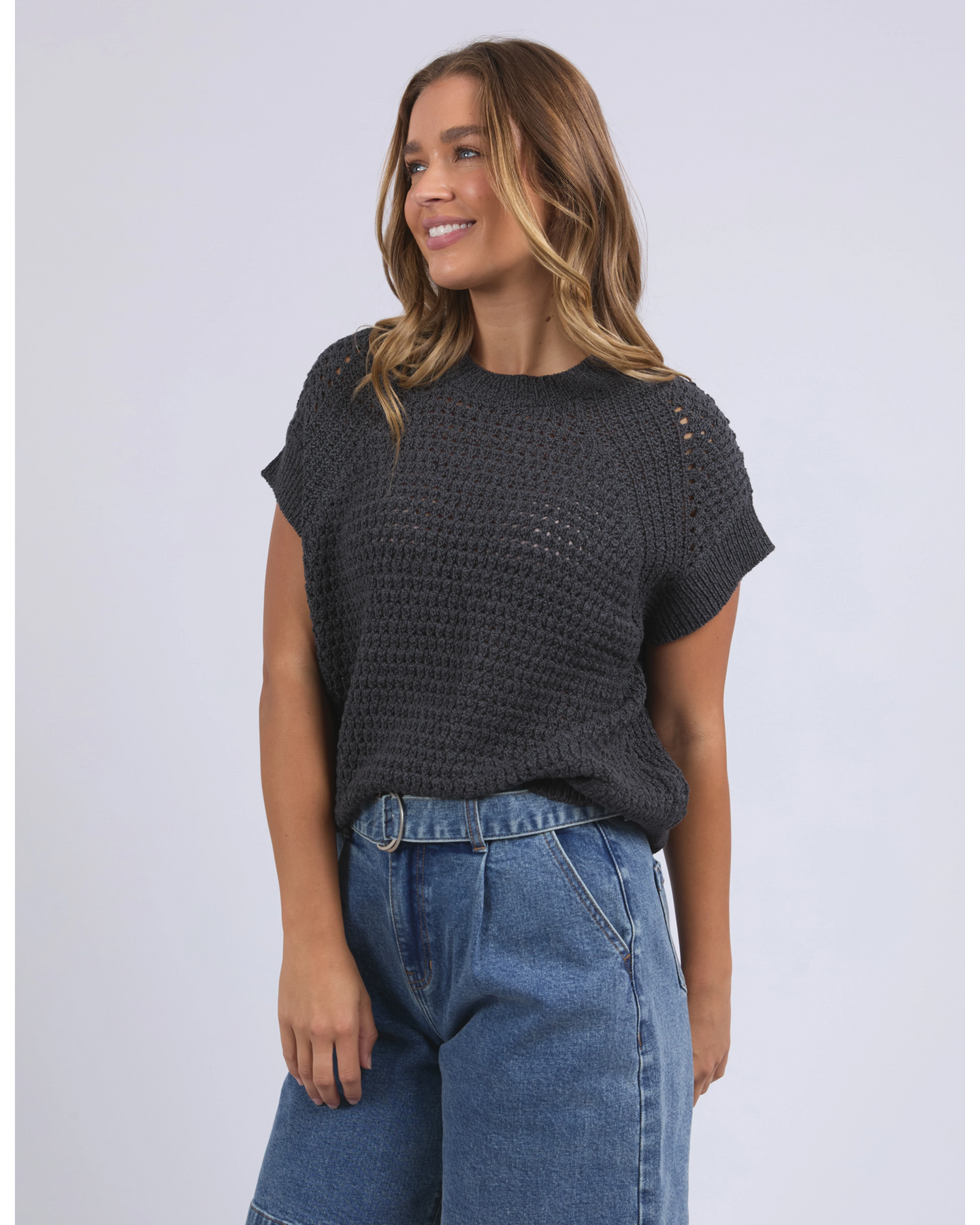 Isla Knitted Vest - Charcoal