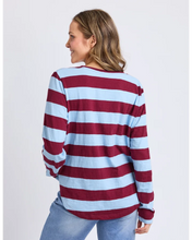 Load image into Gallery viewer, Spritz Stripe L/S Tee - Plum
