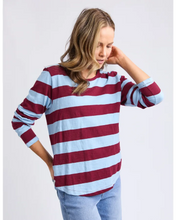Load image into Gallery viewer, Spritz Stripe L/S Tee - Plum
