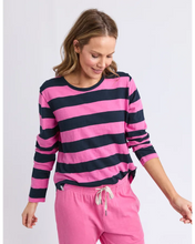 Load image into Gallery viewer, Spritz Stripe L/S Tee - Hot Pink/Navy Stripe

