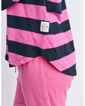 Load image into Gallery viewer, Spritz Stripe L/S Tee - Hot Pink/Navy Stripe
