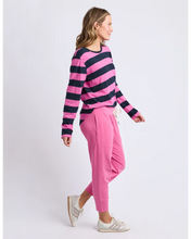 Load image into Gallery viewer, Spritz Stripe L/S Tee - Hot Pink/Navy Stripe
