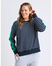 Load image into Gallery viewer, Sloane Crew - Navy &amp; White Stripe
