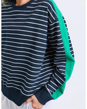 Load image into Gallery viewer, Sloane Crew - Navy &amp; White Stripe
