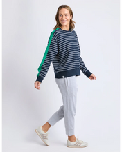 Load image into Gallery viewer, Sloane Crew - Navy &amp; White Stripe
