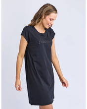 Load image into Gallery viewer, Signature Embroidery Tee Dress - Black
