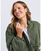 Load image into Gallery viewer, Jean Bomber Jacket - Four Leaf Clover
