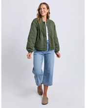 Load image into Gallery viewer, Jean Bomber Jacket - Four Leaf Clover
