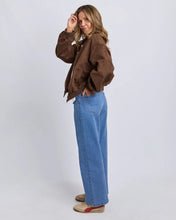 Load image into Gallery viewer, Evie Suede Bomber - Chocolate
