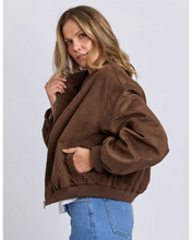 Load image into Gallery viewer, Evie Suede Bomber - Chocolate
