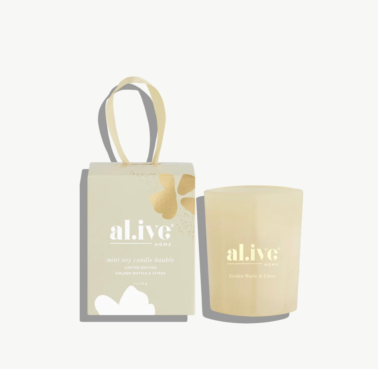 Mini Soy Candle Bauble - Golden Wattle & Citrus