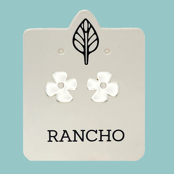 retro flower stud - Silver