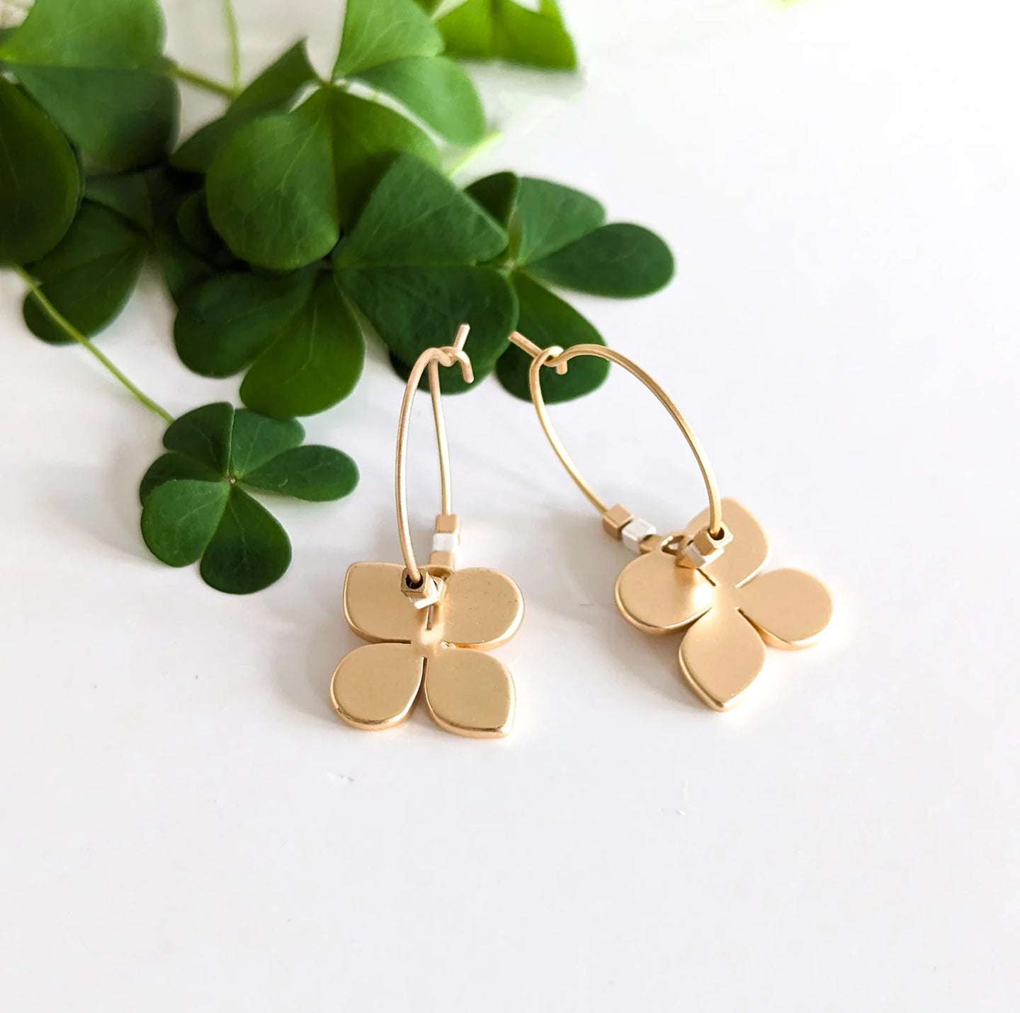 Clover Flower Hoop Earrings