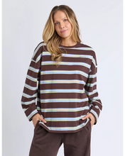 Load image into Gallery viewer, Harper Stripe L/S Tee - Coffee
