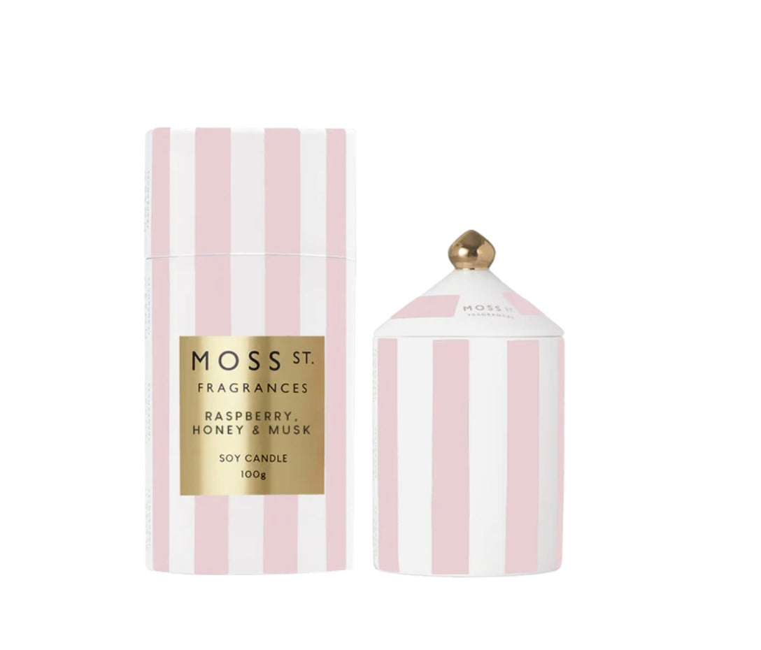Raspberry, Honey & Musk Ceramic Candle 100g