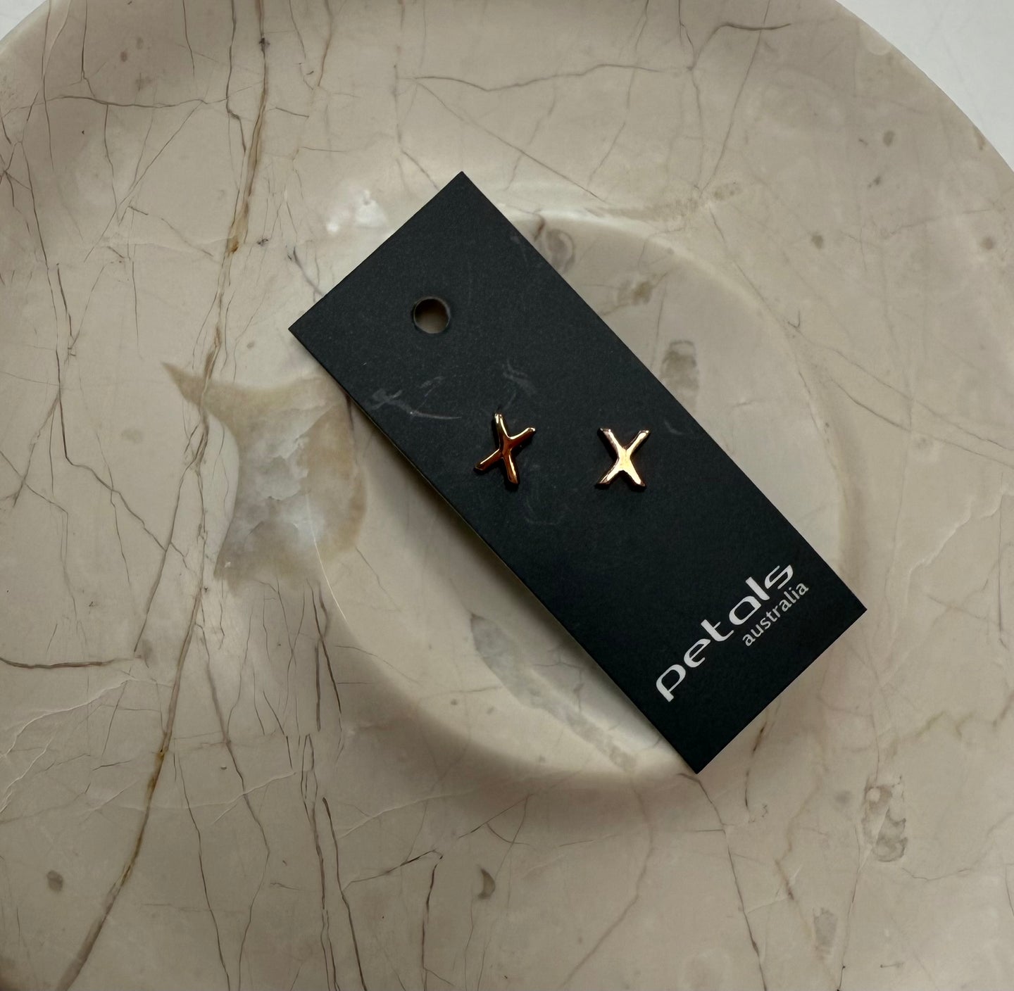 Stud Earrings - Gold X