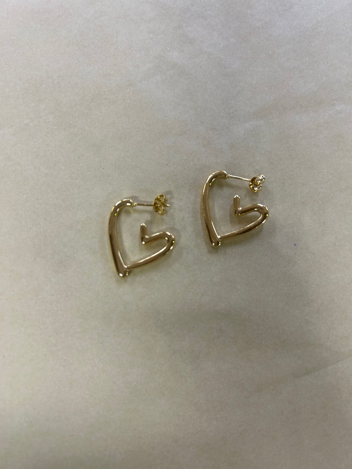 Gold Heart Earrings