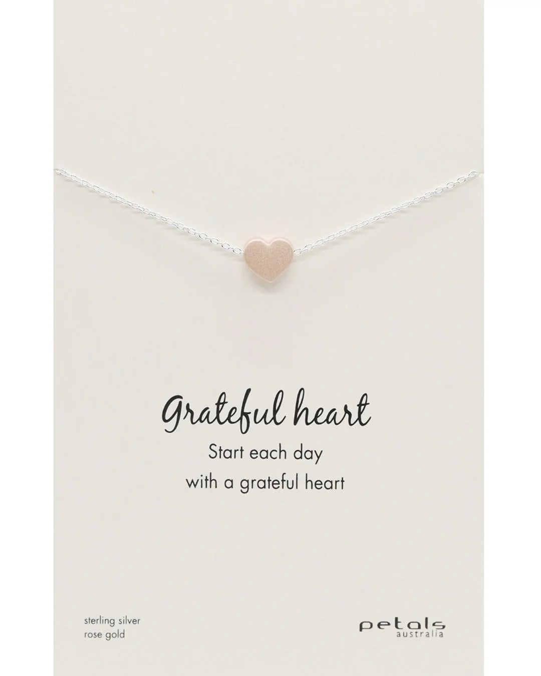 Grateful Heart Necklace - Rose Gold