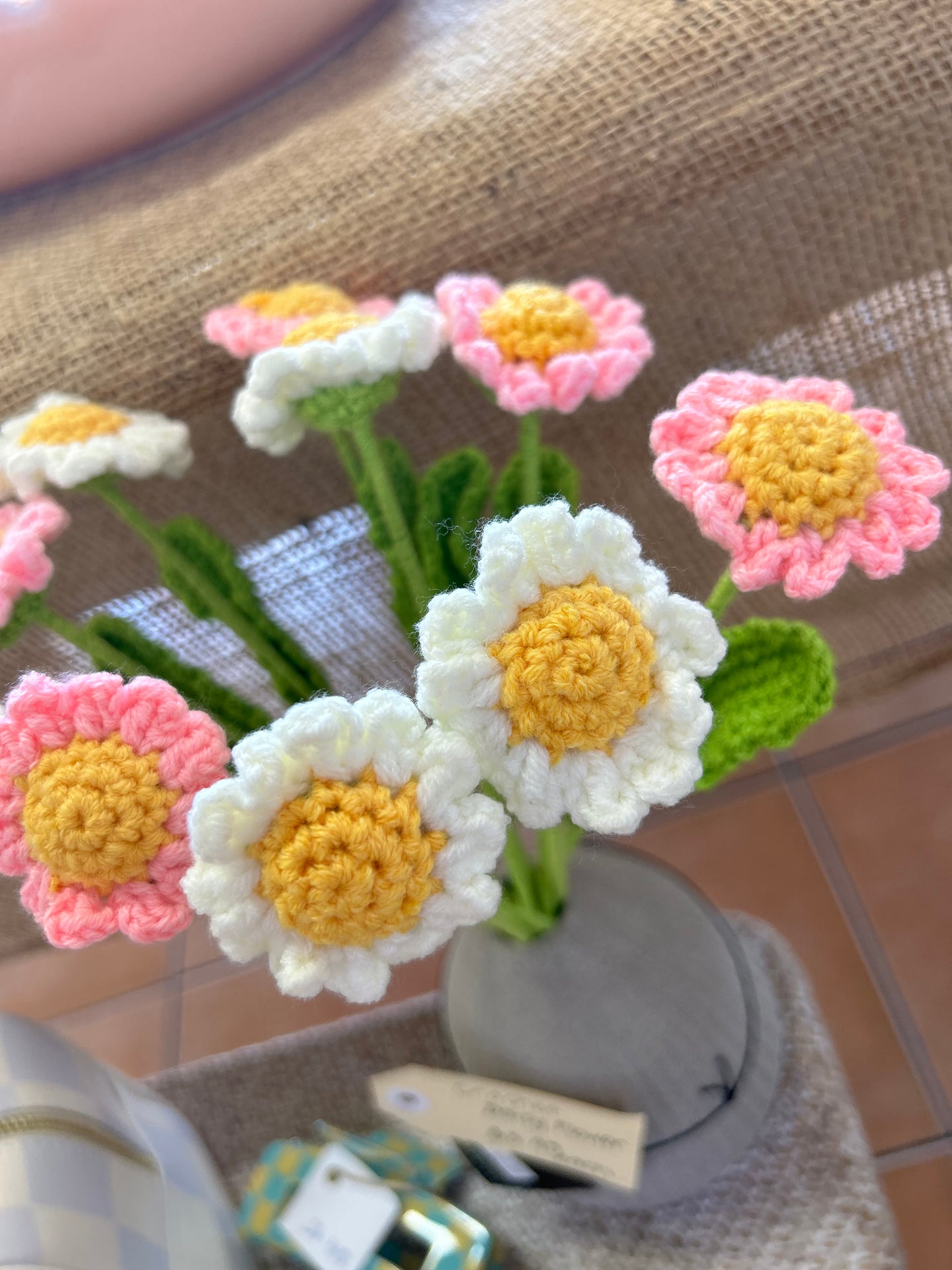 Crochet Daisy Flower - Single Stem