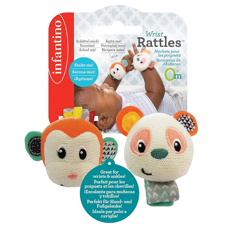 Monkey/Panda Rattle Set