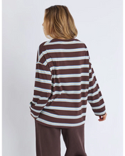Load image into Gallery viewer, Harper Stripe L/S Tee - Coffee
