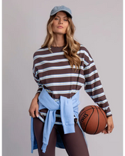 Load image into Gallery viewer, Harper Stripe L/S Tee - Coffee
