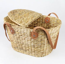 Load image into Gallery viewer, Water Hyacinth Picnic Basket
