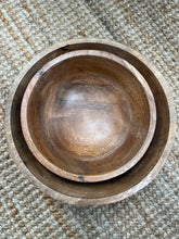 Load image into Gallery viewer, Round Wooden Salad Bowl - 2 Pce
