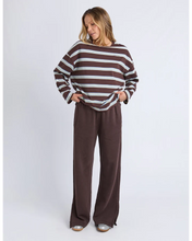 Load image into Gallery viewer, Harper Stripe L/S Tee - Coffee
