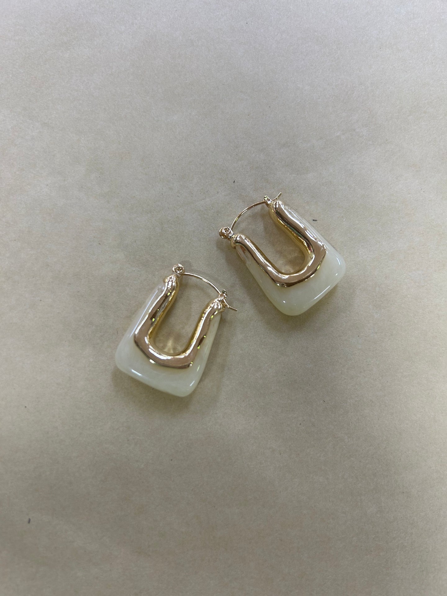 Coloured Glass/ Gold Earrings