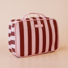 Load image into Gallery viewer, Burgundy Stripe Cosmetic Bag
